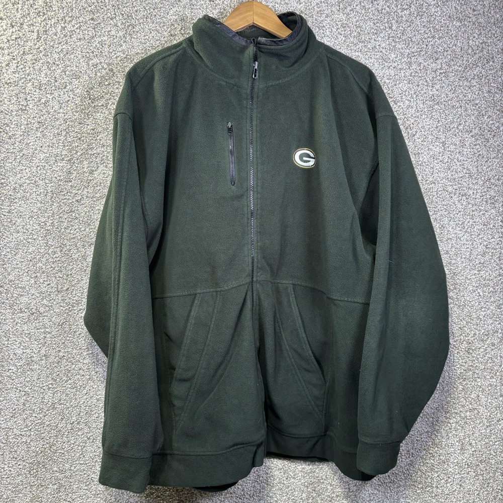 Green Bay Packers‎ Jacket Mens 2XL Green NFL Football Full Zip Fleece Lined NFL